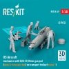 RESKIT RSF48-0049 US Aircraft mechanics with SUU-23 20mm gun pod  (open & close gun bay) on transport trolley (scene 1) (3 pcs) (3D Printed) (1/48)